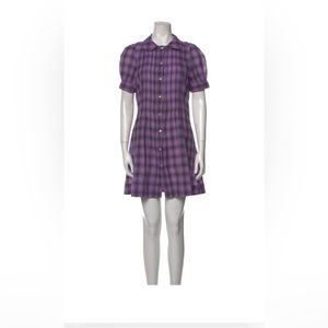 See By Chloe Purple Plaid Mini Shirt-Dress Sz 4